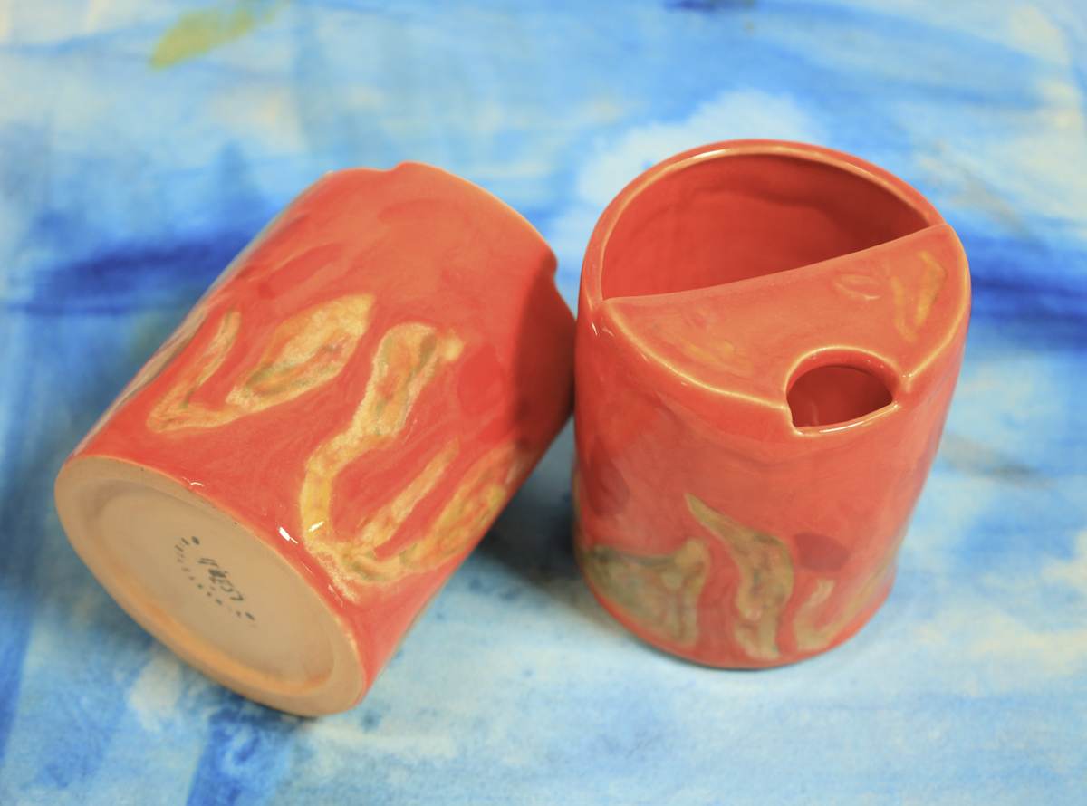 Orange Floral Tumbler